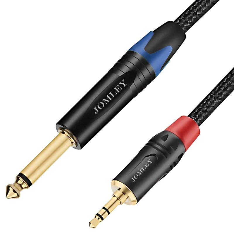 JOMLEY 1/8 to 1/4 Stereo Audio Cable 6.6 ft, Gold-Plated 1/8 inch 3.5mm TRS Stereo to 1/4 inch 6.35mm TS Mono Patch Cord Interconnect Adapter Cable - Image 1
